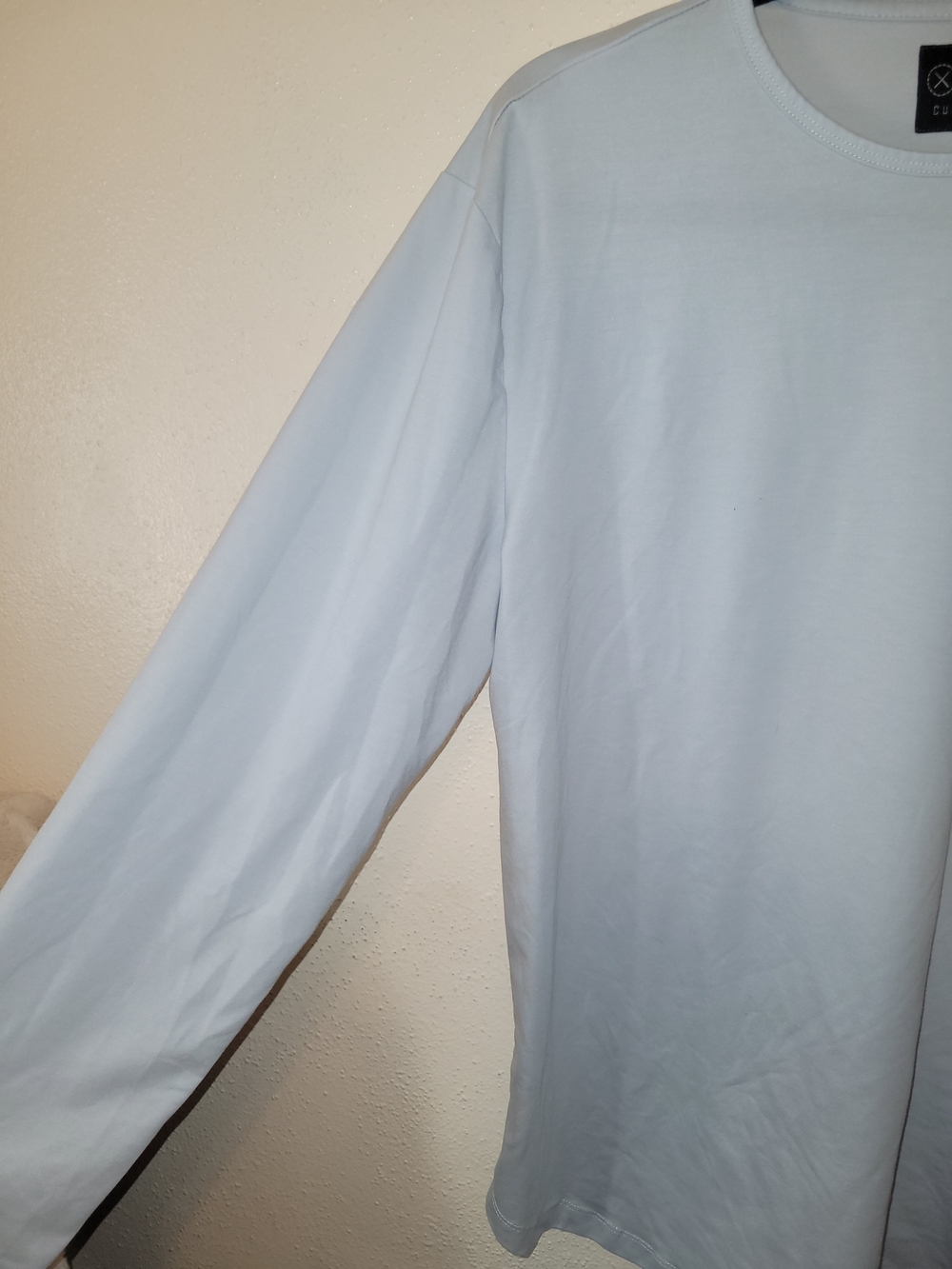 CUTS Clothing PYCA Pro Curve-Hem Long Sleeve Crew Neck T-Shirt Light Blue Men's - Picture 6 of 6